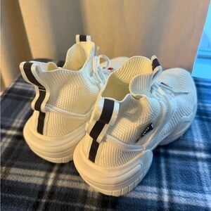 Supreme White Knit Athletic Sneakers